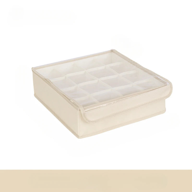 Underwear Storage Box with Clear Lid | Washable and Collapsible