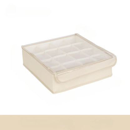 Underwear Storage Box with Clear Lid | Washable and Collapsible