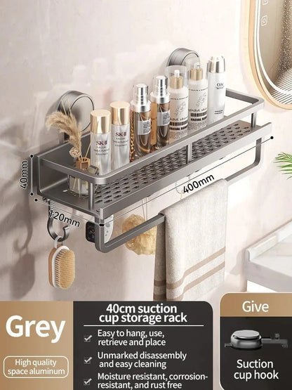 Effortless Suction Shower Organizer | No Drilling Needed | Splash Guard