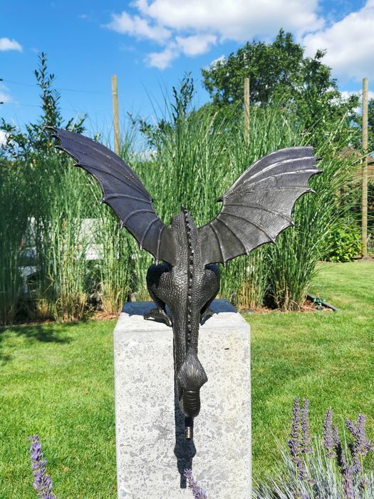 Fire-breathing Dragon Sculpture for Waterscape – Precision Cast Art