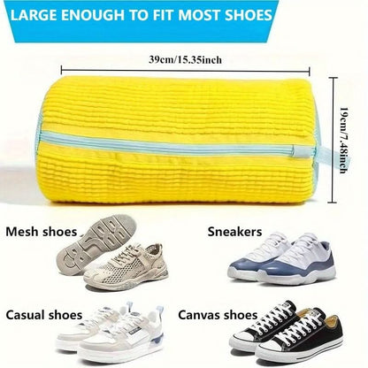 Durable Shoe Washing Machine Bag with Protective Lining and Zipper Closure