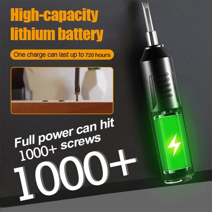 Compact Electric Screwdriver with Versatile Bit Set for Home Use