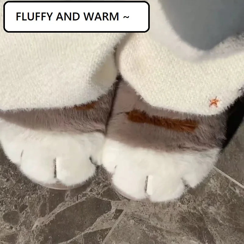 Women's Cat Paw Slippers | Soft & Cozy | Comfortable, Non-Slip | Fun Cat House Shoes for Home and Garden