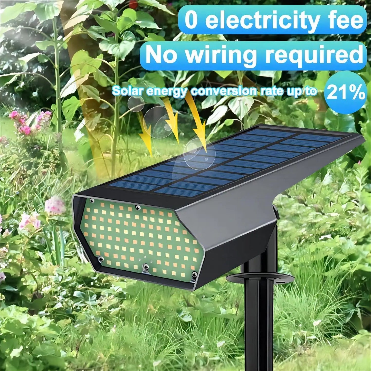 Solar LED Garden Spotlight with 92 LEDs | Adjustable Warm and Cool White