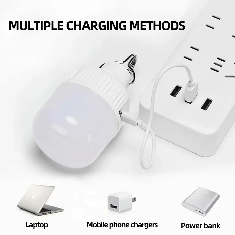 Rechargeable Portable LED Camping Light with USB – Multifunctional Outdoor Hanging Lamp for Emergencies and Picnics