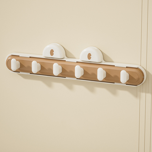 Expandable Wall Hook Rack with 6 Strong Suction Hooks