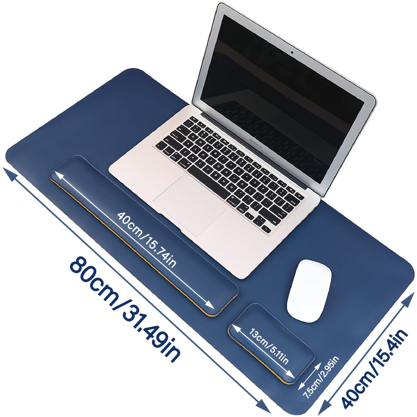 Three-Piece Desk Set in PU Leather with Wrist and Pad Supports