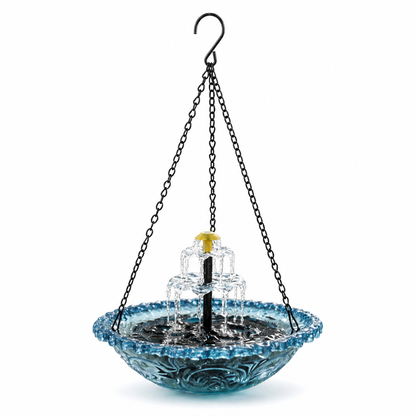 Eco-Friendly Solar-Powered Dual-Level Bird Fountain