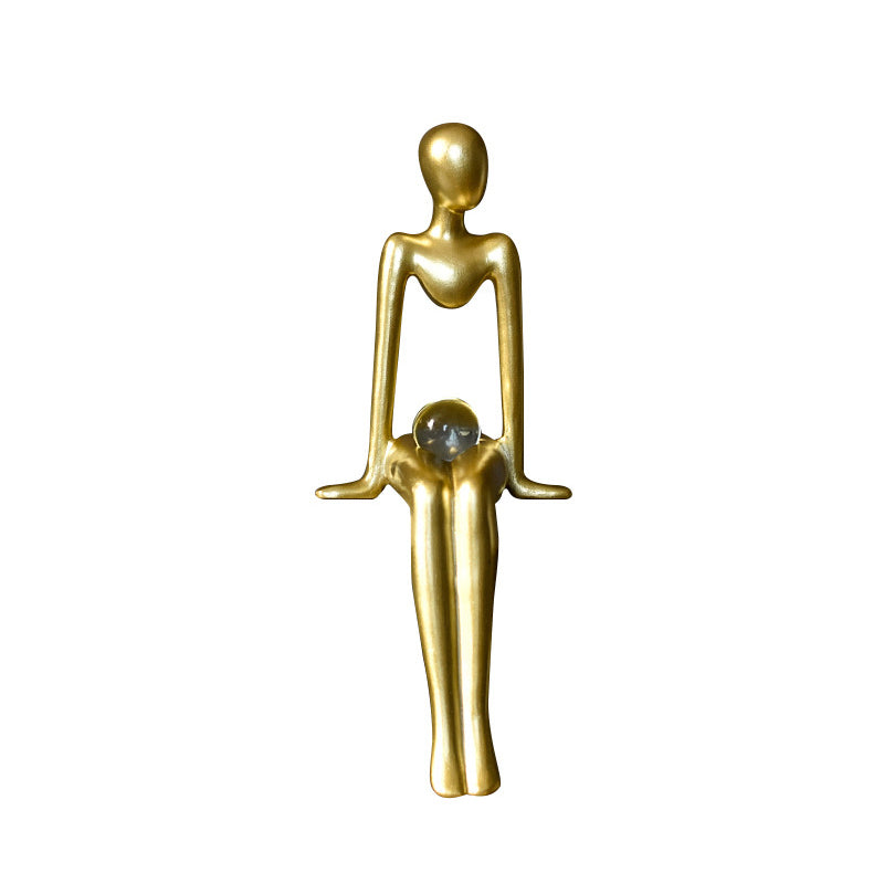 Golden Abstract Sculpture | Artful Home Accent