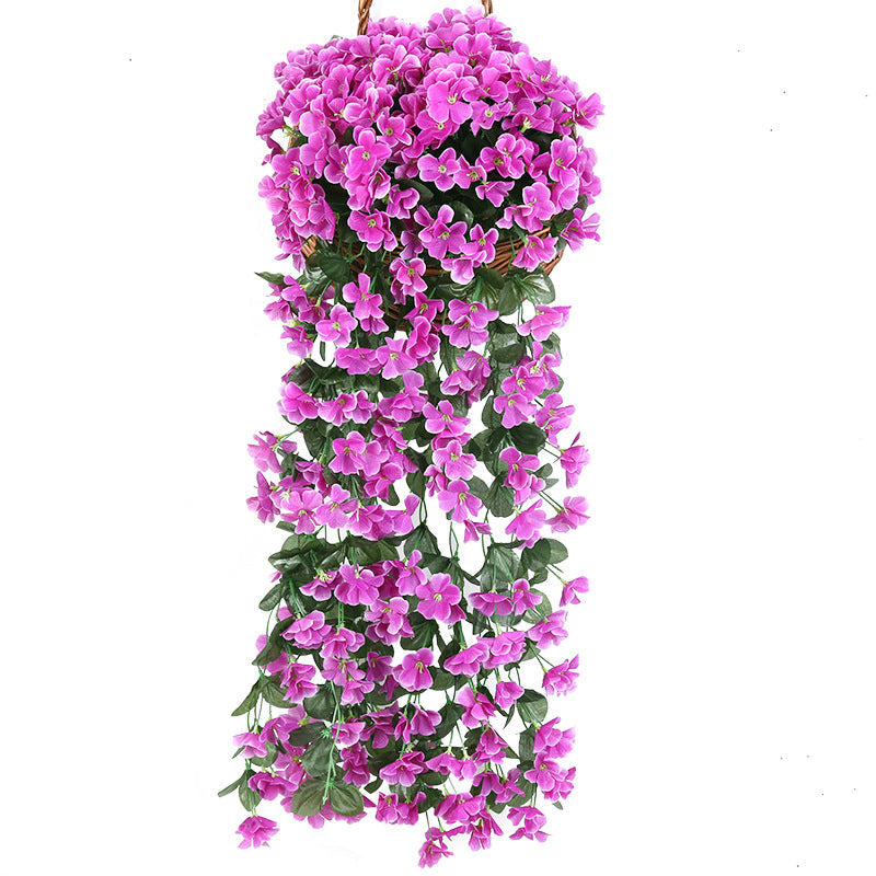 Hanging Basket with Vibrant Artificial Flowers