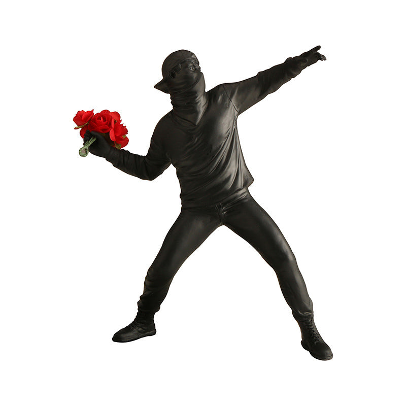 Flower Rioter Sculpture by Banksy | Decorative Art Piece