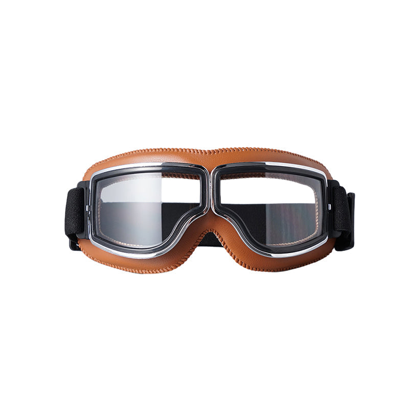 Vintage Motorcycle Goggles with Interchangeable Lenses and Padded Comfort