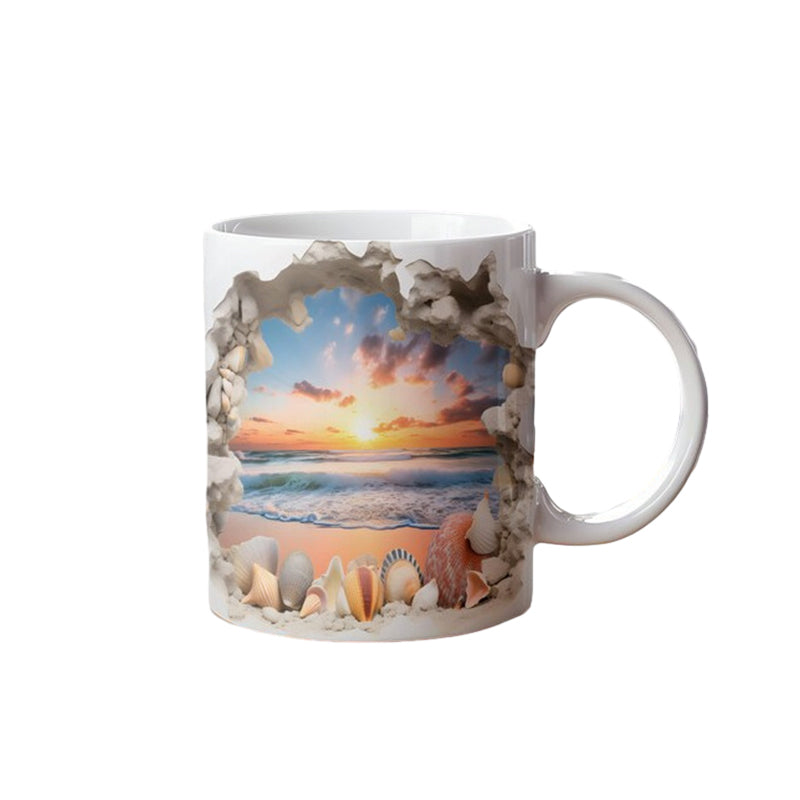 Coastal Serenity 3D Ceramic Coffee Mug