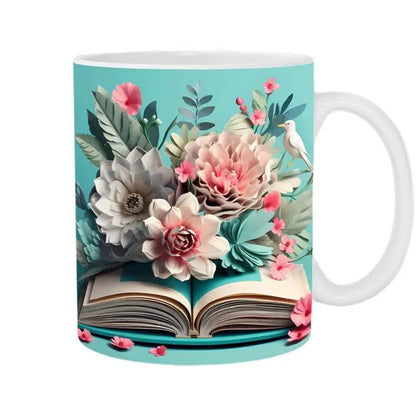 Charming Floral Book Mug for Coffee Lovers - Perfect Gift