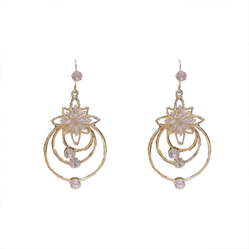 Elegant Gilded Petal Hoop Earrings