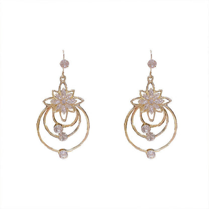 Elegant Gilded Petal Hoop Earrings