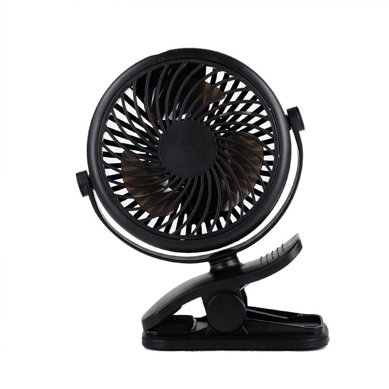 360° Rotating Battery-Powered USB Clamp Fan – Portable Design