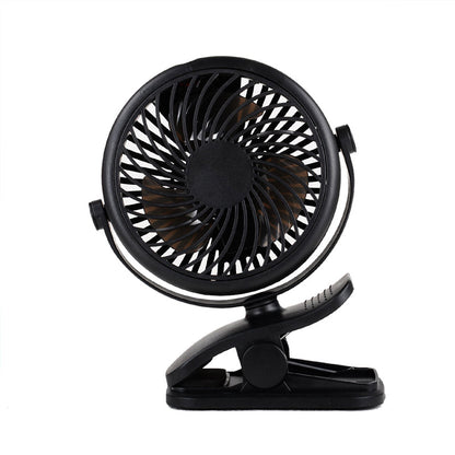 360° Rotating Battery-Powered USB Clamp Fan – Portable Design