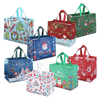 Colorful Holiday Gift Bags with Sturdy Handles - Assorted Designs