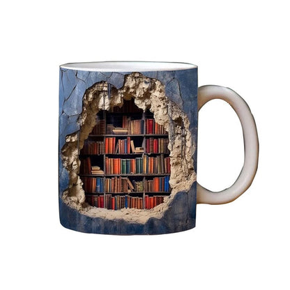 3D Mug Shaped Like a Bookshelf