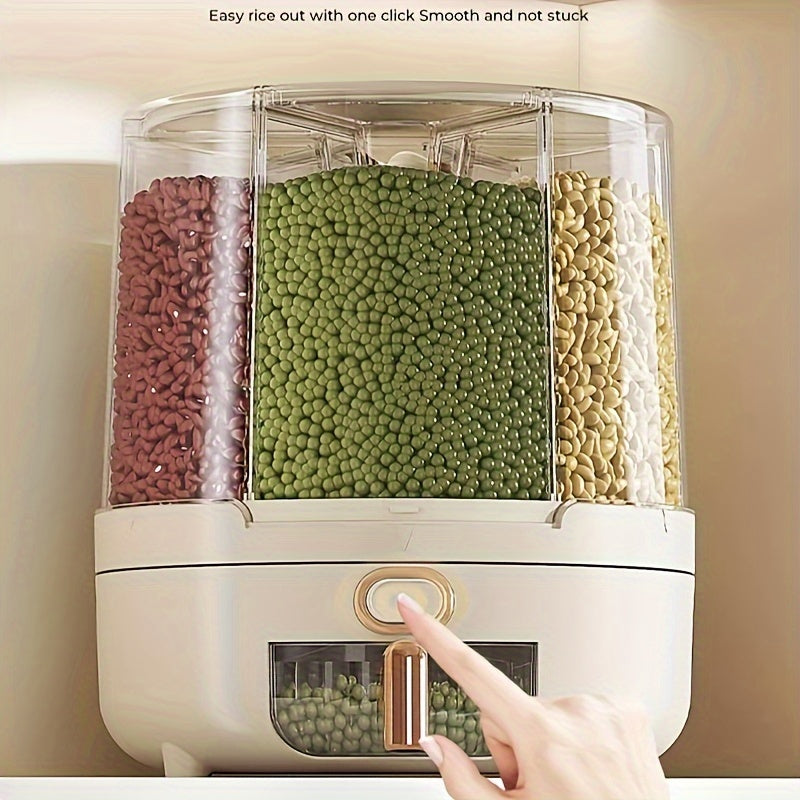 Rotating Pantry Organizer for Rice and Cereal - Airtight Food Storage Container