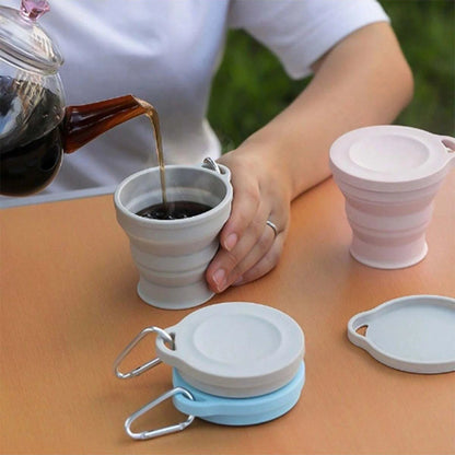 Collapsible Foldable Cup | Food-Grade Silicone | With Hanging Loop | For Outdoor Use
