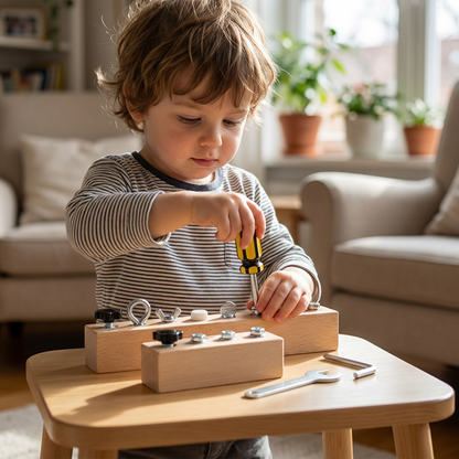 Wooden Montessori Toy Set – Board with Screws and Screwdriver for Fine Motor Skills Development - 50% Off!