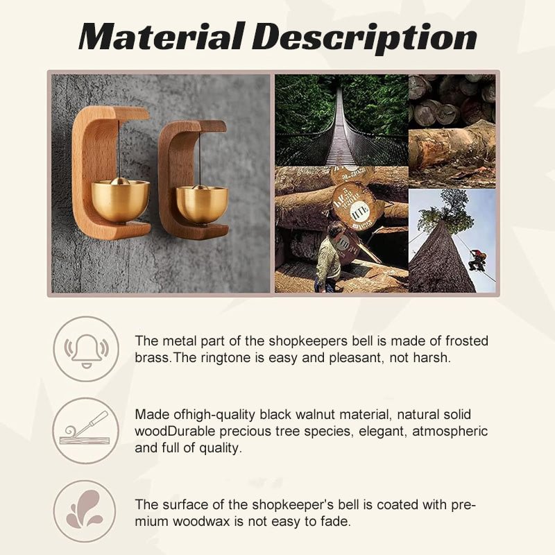 Wooden Magnetic Door Chime with Gentle Melody | Easy Install