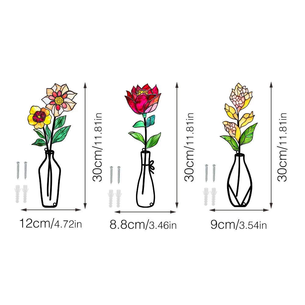 Set of 3 Scandinavian Metal Wall Plant Holders - Clip-On Design