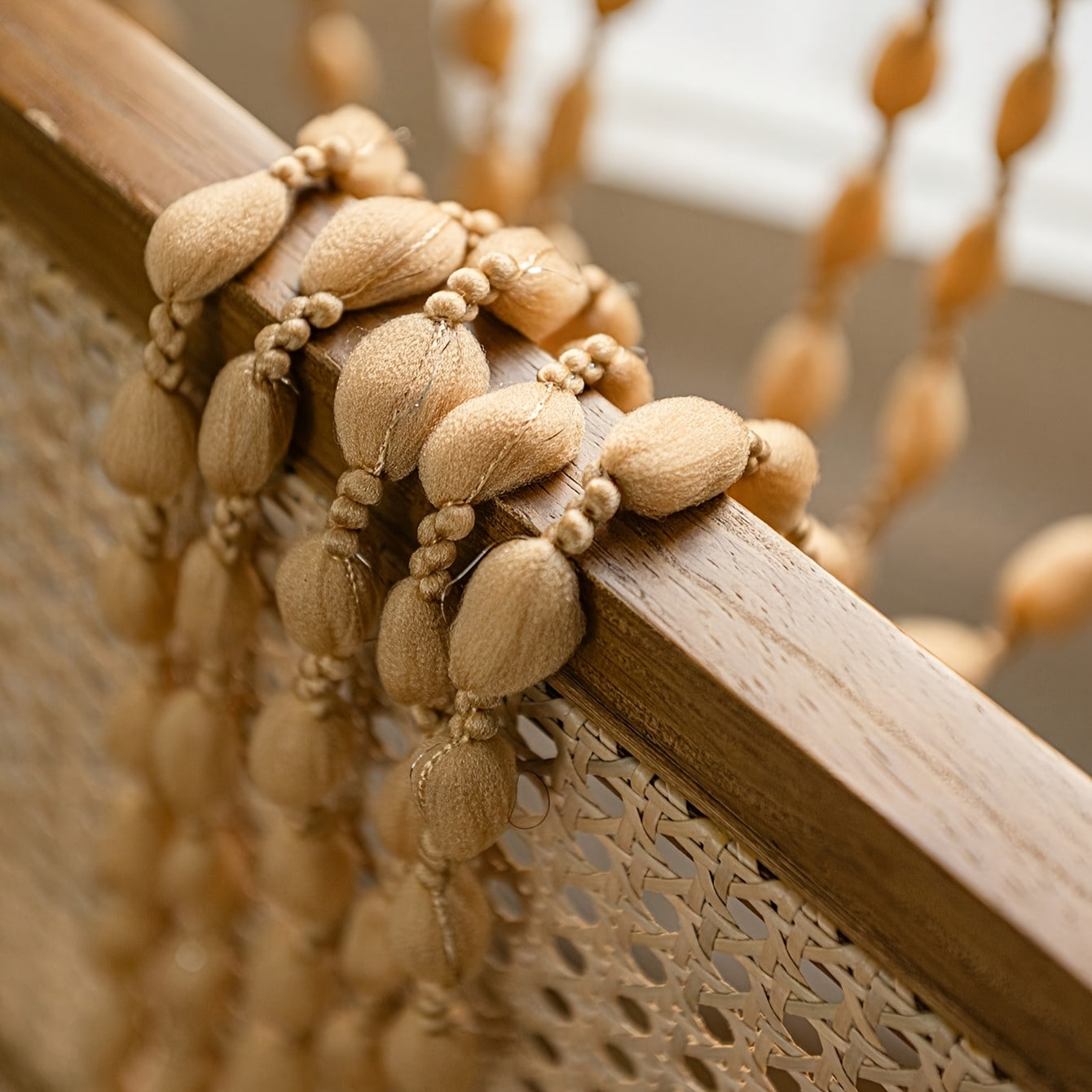 Boho Style Bed Canopy with Beads – Ideal for Bedroom or Play Area
