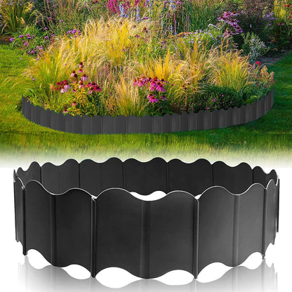 Flexible Garden Bed Plastic Edging System | Easy Installation | 15 × 14 cm