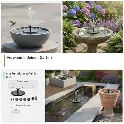 Solar-Powered Fountain Pump for Garden Use