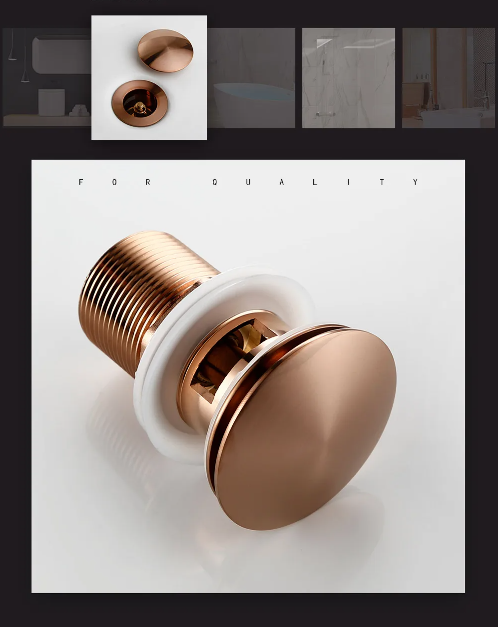 Rose Gold Sink Drain Valve - Taalita Style
