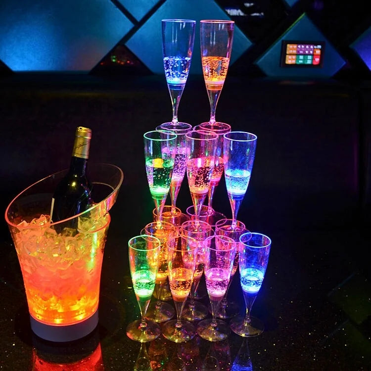 LED Wine Glass Set with Illumination - 6 Pieces