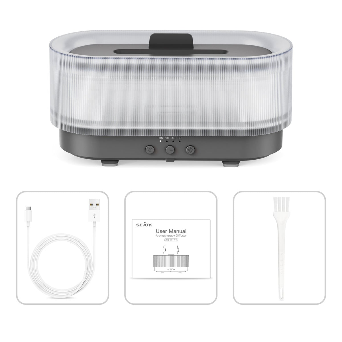 300ml Ultrasonic Essential Oil Diffuser with Flame Effect and LED – 12 Hours Runtime