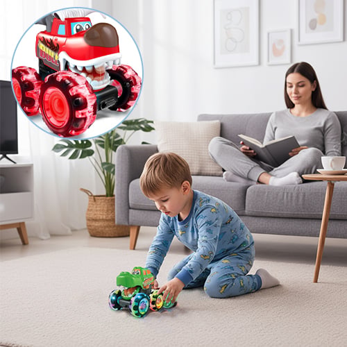 Shark Glide LED Toy Car | 360° Spins & Dazzling Lights | Durable Fun for Kids