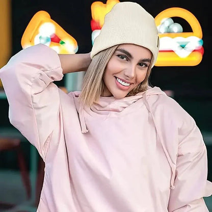 Noor Silk Winter Hat – Wool Blend with Silk for Anti-Frizz Hair Care