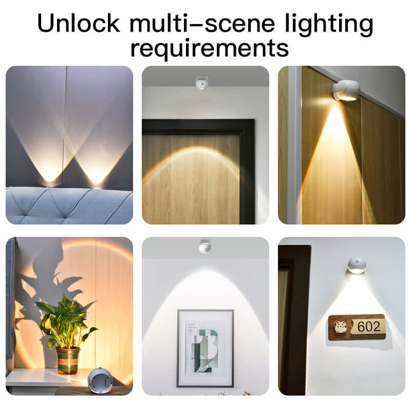Wireless Human Sensing Light with Adjustable Angle - Rechargeable Indoor Sunset Lamp