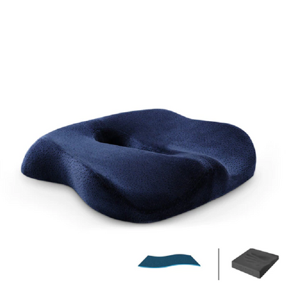 Memory Foam Cushion for Office Chair and Car Seat - Non-Slip Orthopedic