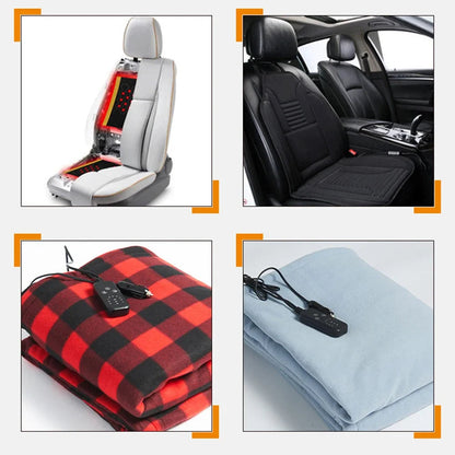 12V Electric Heated Car Blanket | 9 Heat Levels | Quick Warm-Up & Auto Shut-Off | Soft Coral Fleece, 150×100 cm Cozy Design