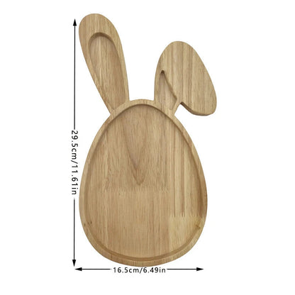 Easter Serving Tray in Wooden Bunny Shape | Decorative Tabletop for Holidays