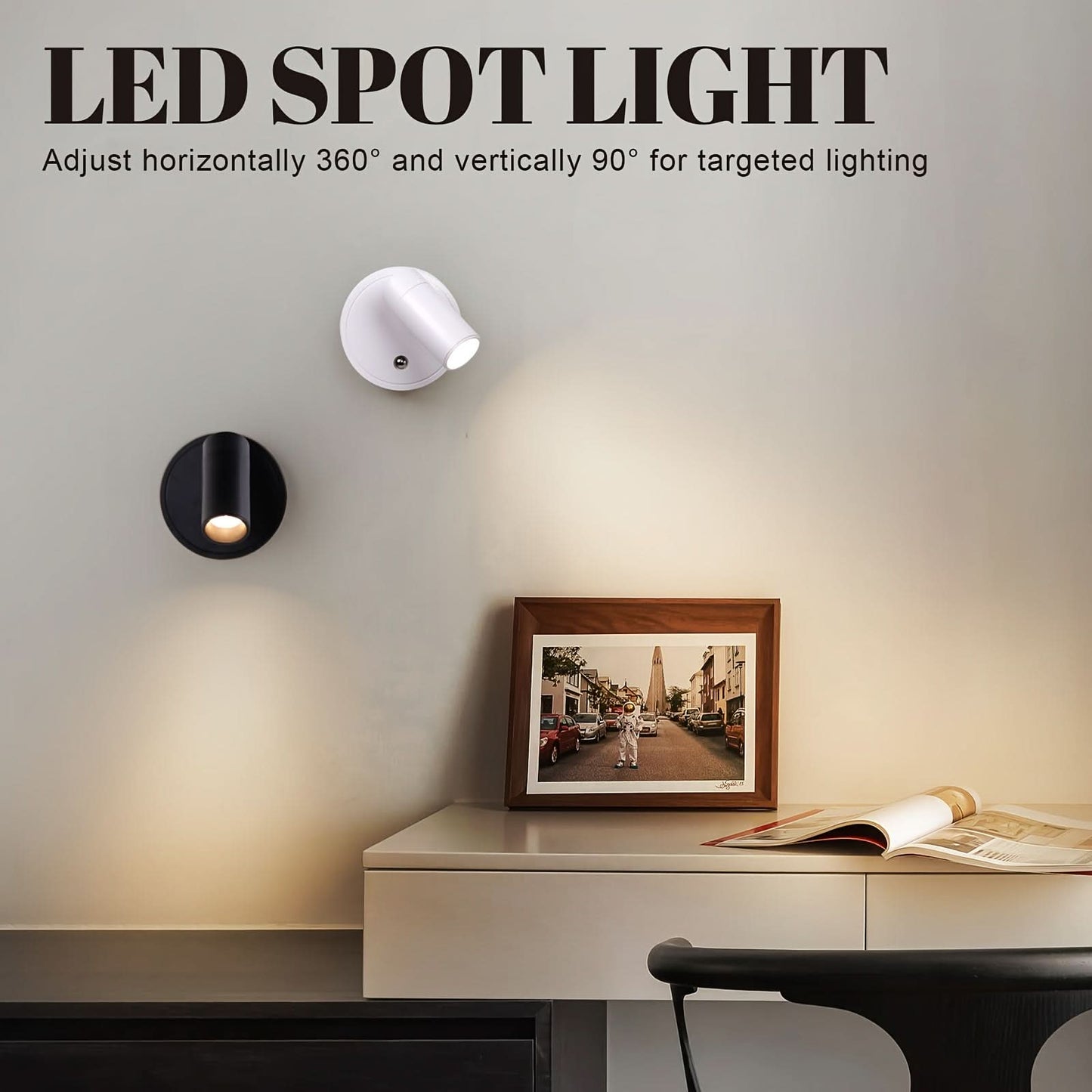Adjustable Wall Lamp with Rotating Projection Feature