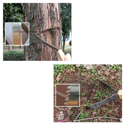 Garden Weeder Tool | Triangular Grass Scraper with Metal Blade and Wooden Handle 26.8 x 12 cm
