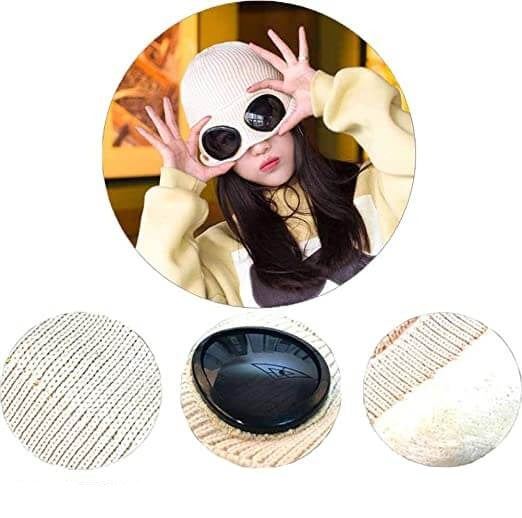 Windproof Stylish Headgear with Removable Goggles for Warmth
