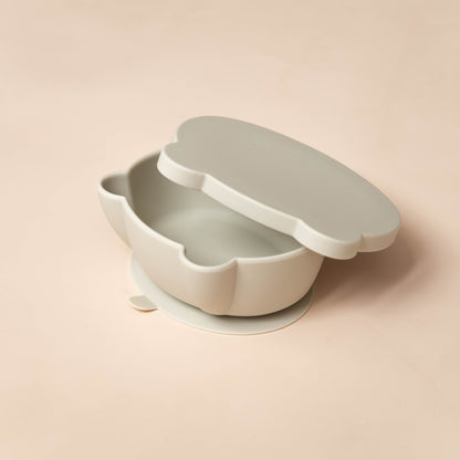 Non-Slip Silicone Baby Feeding Set with Lid and Utensils