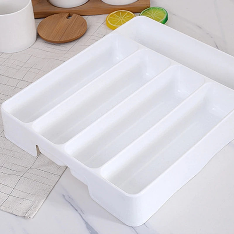 Cutlery Drawer Organizer | Plastic Material | Dimensions 27x17.6x3.5 cm | Available in Black or White