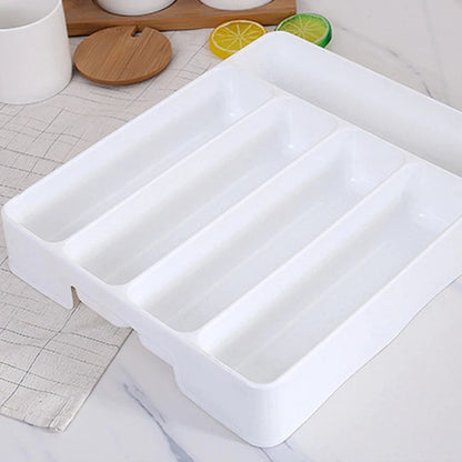 Cutlery Drawer Organizer | Plastic Material | Dimensions 27x17.6x3.5 cm | Available in Black or White