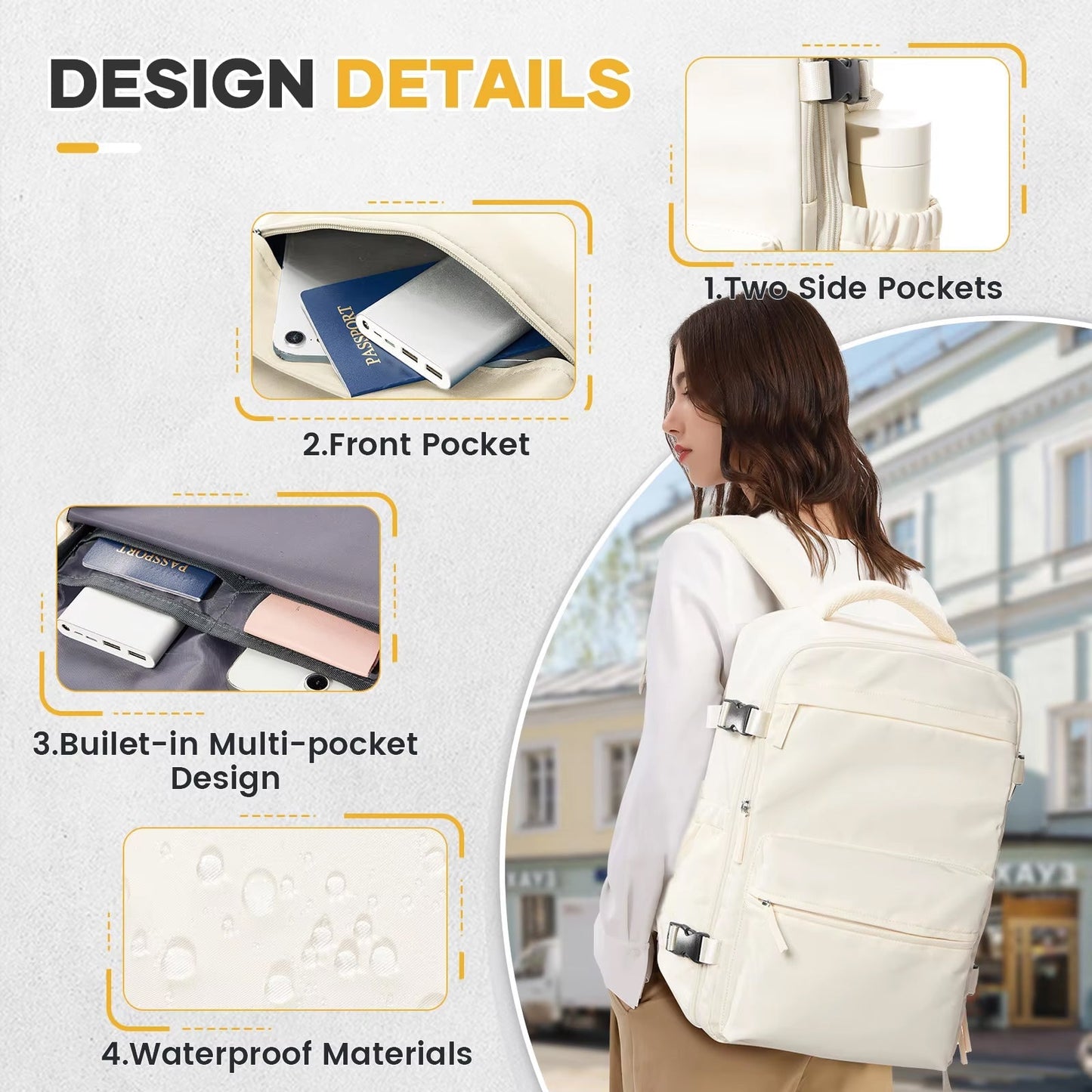 Travel Backpack with Vacuum Compression Feature