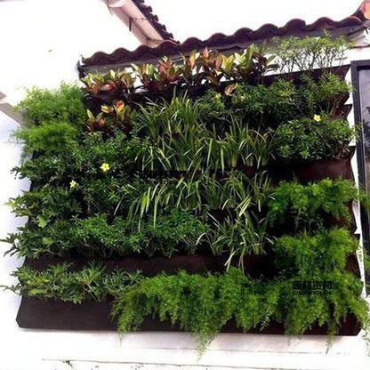 Vertical Plant Pocket for Wall Mounting | Green/Black | 2–12 Compartments