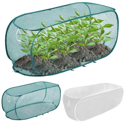 Foldable Plant Cage with Ground Anchors | Garden Raised Bed Protection Net